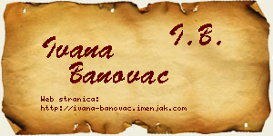 Ivana Banovac vizit kartica